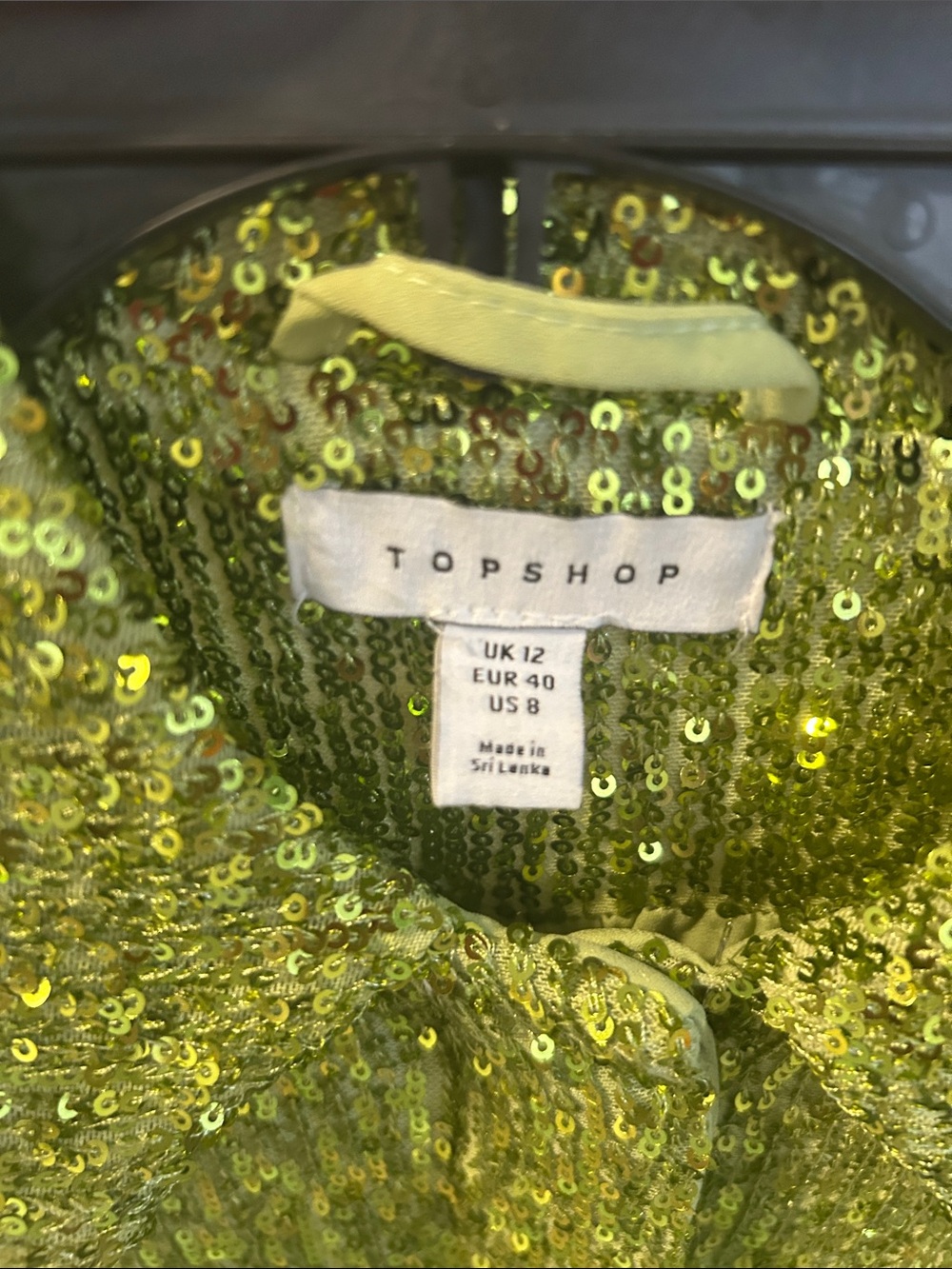 Topshop Lime Green Sequin Shirt Jacket - Picture 7 of 8